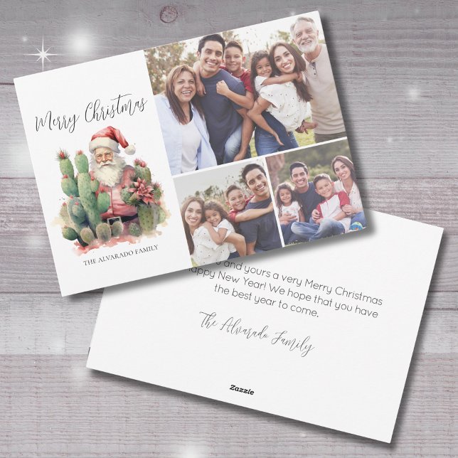 Cactus Santa Photo Merry Christmas Holiday Card (Cactus Santa Photo Merry Christmas Holiday Card)