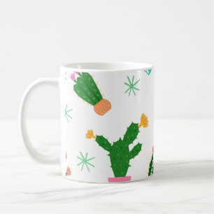 Cactus seamless vintage pattern, repeated ornamen coffee mug