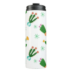 Cactus seamless vintage pattern,  repeated ornamen thermal tumbler