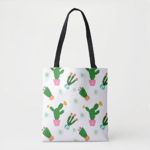 Cactus seamless vintage pattern,  repeated ornamen tote bag