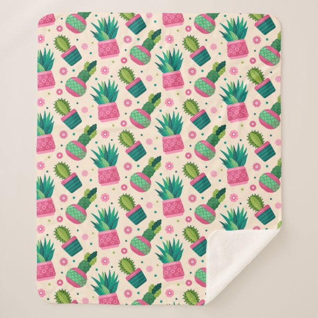 Cactus Sherpa Blanket (Front)