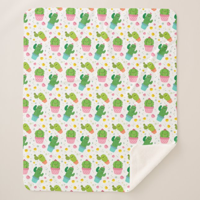 Cactus Sherpa Blanket (Front)