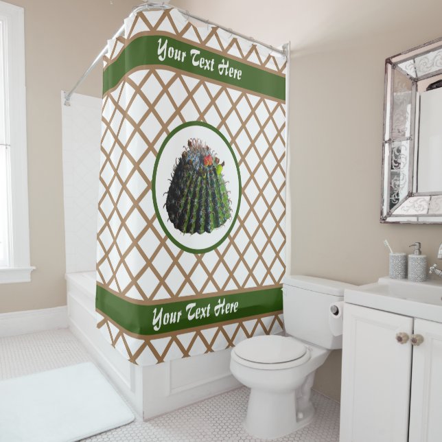 Cactus Shower Curtains - Optional Personalisation (In Situ)