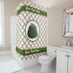 Cactus Shower Curtains - Optional Personalization