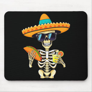 Cactus Skeleton Sombrero Cinco De Mayo Mexican Fie Mouse Mat