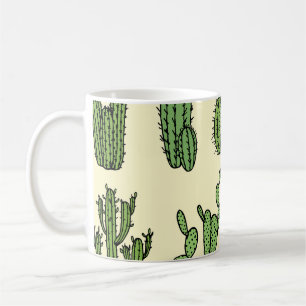 Cactus Sketch: Vintage Floral Elegance. Coffee Mug