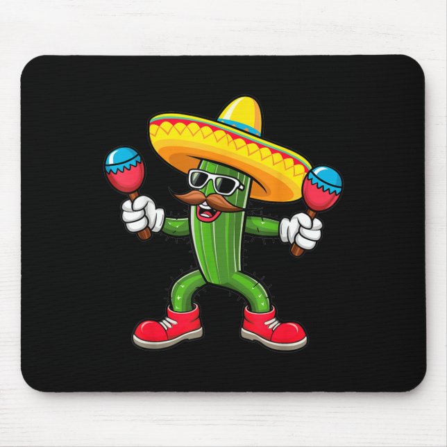 Cactus Sombrero Cinco De Mayo Mexican Cactus Party Mouse Mat (Front)