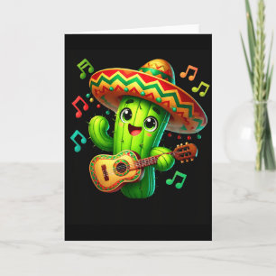 Cactus Sombrero Guitar Cinco De Mayo Boys Kids Men Card