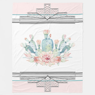 Cactus Southwestern Fleece Blanket