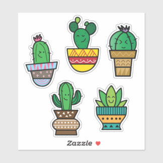 Cactus Sticker Sheet - Succulent Plant Stickers