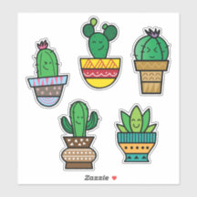 Cactus Sticker Sheet - Succulent Plant Stickers