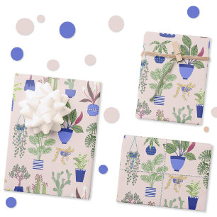 Cactus Succulent Blush Pink Wrapping Paper Sheet