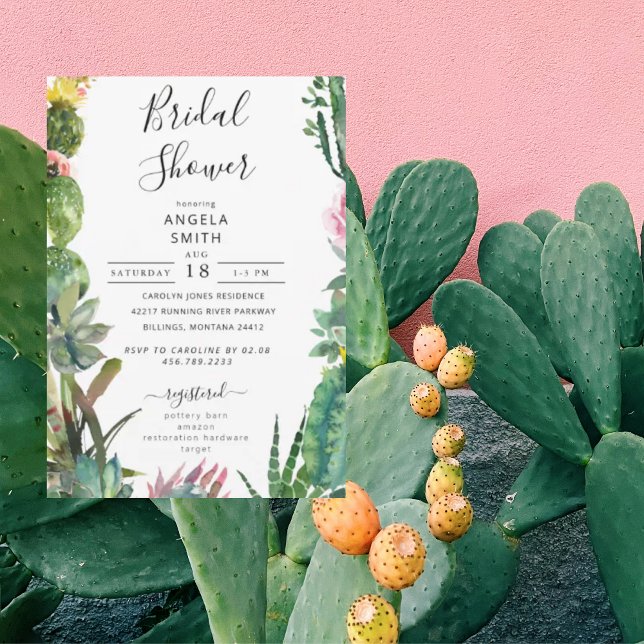 Cactus Succulent Bridal Shower Invitation (Creator Uploaded)