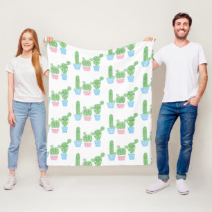 cactus, succulent, cute art fiesta, mexican, fleece blanket