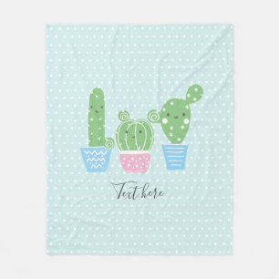 cactus, succulent, cute art fiesta, mexican, fleece blanket