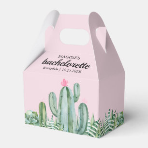 Cactus Succulent Desert Bachelorette Pink Favour Box