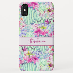 Cactus Succulent Floral Foliage Personalised iPhone XS Max Case