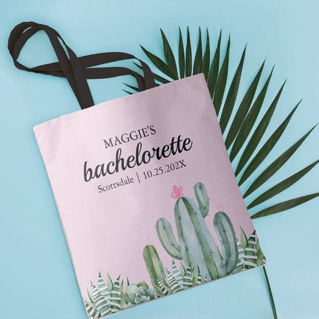 Cactus Succulent Flower Bachelorette Favour Tote Bag (Creator Uploaded)