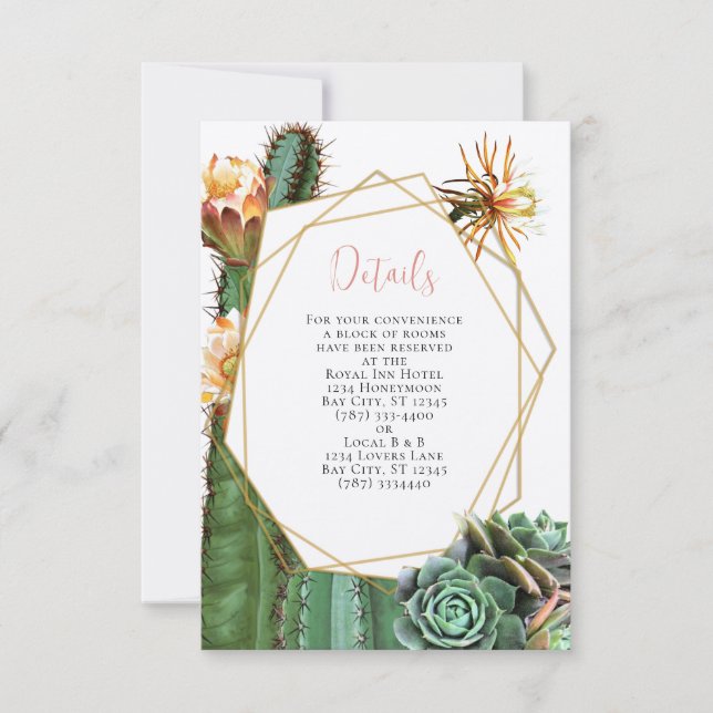 Cactus Succulent Greenery Wedding RSVP Invitation (Front)