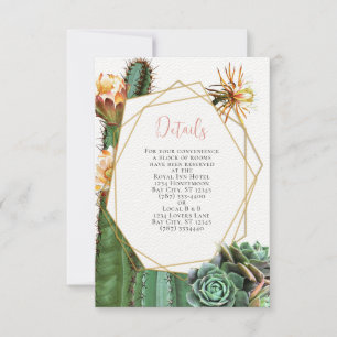 Cactus Succulent Greenery Wedding RSVP Invitation