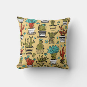 Cactus Succulent: Hand Drawn Sketch Cushion