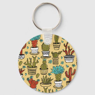 Cactus Succulent: Hand Drawn Sketch Key Ring