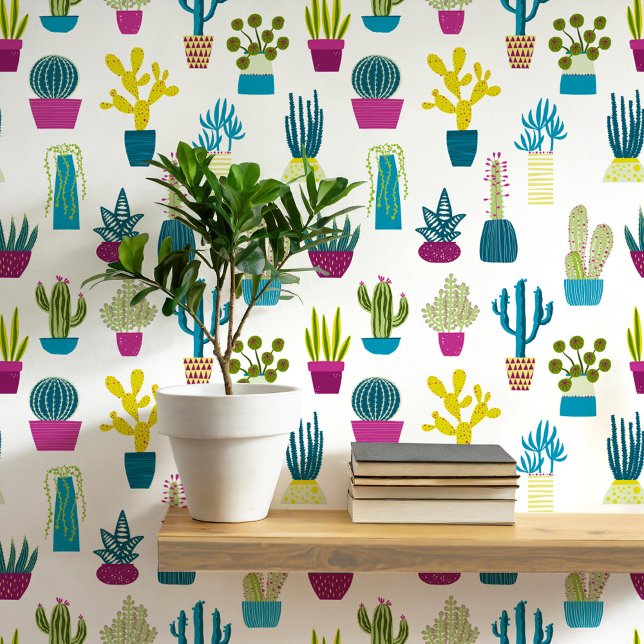 Cactus Succulent House Plant Art Wallpaper (Cactus succulent houseplant art wallpaper)