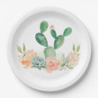 Cactus Succulent Paper Plate Baby shower or Bridal