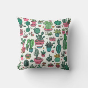 Cactus Succulent Pattern Cushion