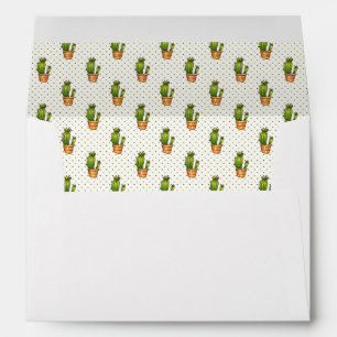 Cactus & Succulent Polk Dot Pattern Envelope