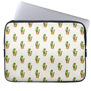 Cactus & Succulent Polk Dot Pattern Laptop Sleeve