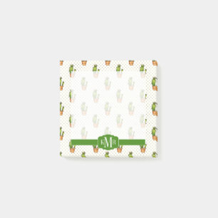 Cactus & Succulent Polk Dot Pattern Post-it Notes