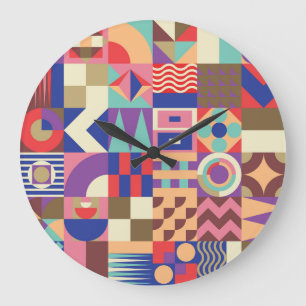 Cactus Succulent: Sketch Style Doodle Large Clock