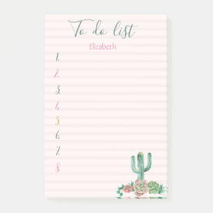 Cactus Succulent Striped To Do List Post-it Notes