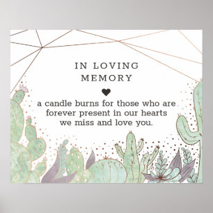 Cactus & Succulent Terrarium In Loving Memory Sign