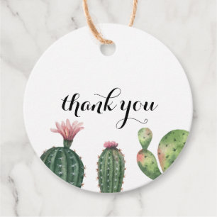 Cactus Succulent Thank You Favour Tags