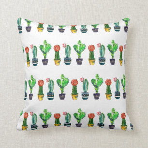 cactus, succulent, watercolor, fiesta, mexican, cushion