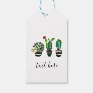 cactus, succulent, watercolor, fiesta, mexican, gift tags