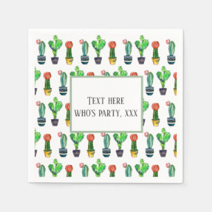 cactus, succulent, watercolor, fiesta, mexican, napkin