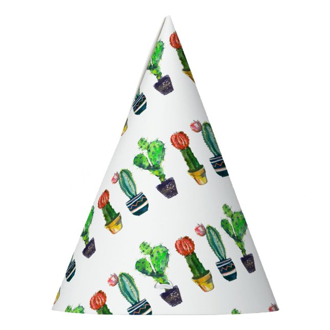 cactus, succulent, watercolor, fiesta, mexican, party hat (Left)