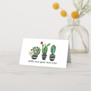 cactus, succulent, watercolor, fiesta, mexican, place card