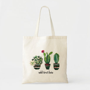 cactus, succulent, watercolor, fiesta, mexican, tote bag
