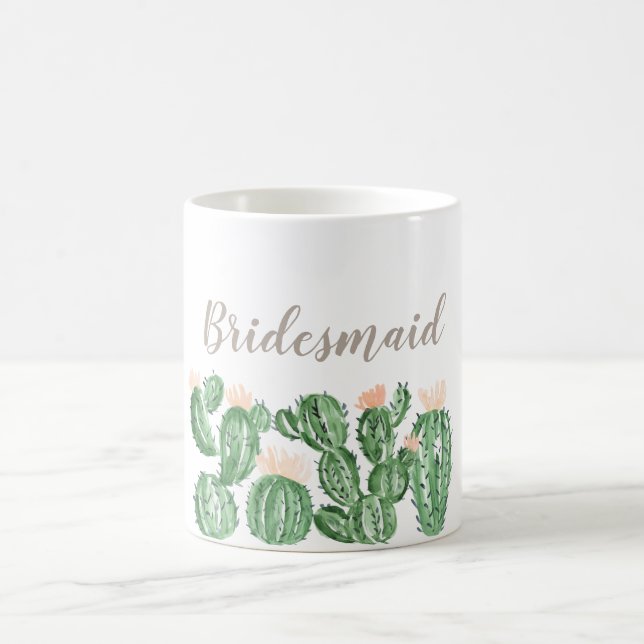 Cactus succulent wedding bridesmaid mug (Center)