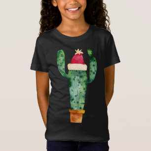 Cactus Succulent with Hat Christmas Holiday Cute f T-Shirt