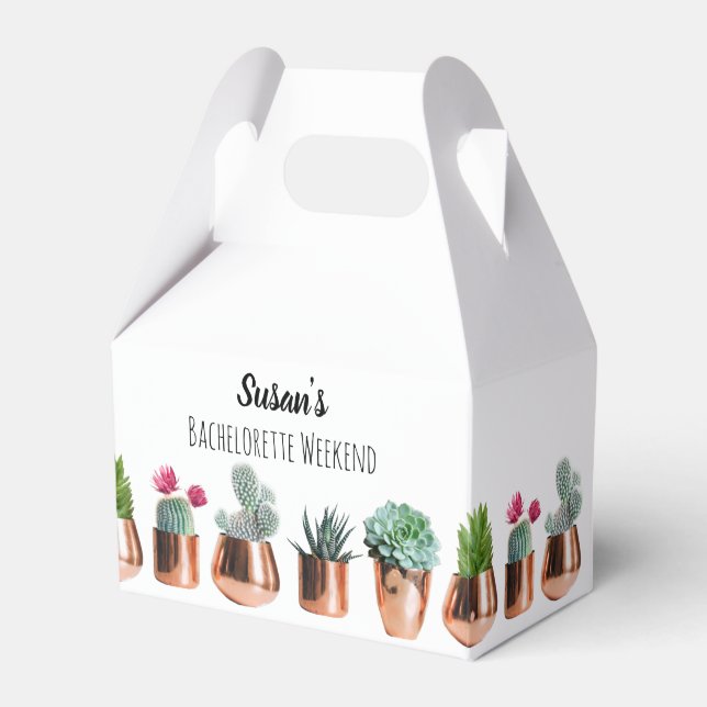 Cactus Succulents Bachelorette Weekend Party Favou Favour Box (Front Side)
