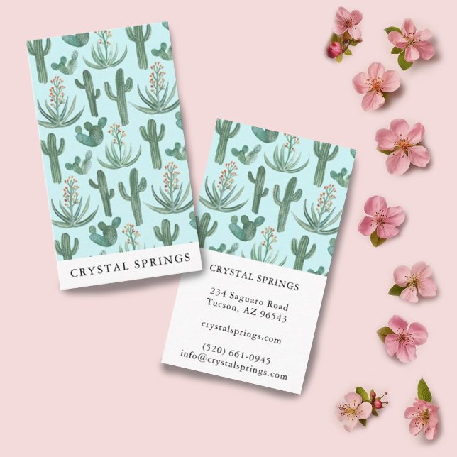 Cactus Succulents Botanical Plants Modern Chic  Business Card (Creator Uploaded)
