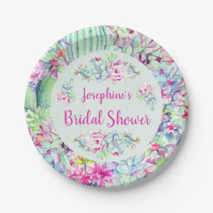 Cactus & Succulents Bridal Shower Paper Plate
