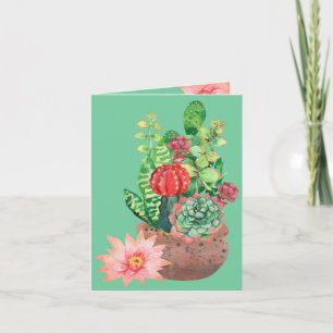 Cactus, Succulents, Cactus Flower, Arrangement Card
