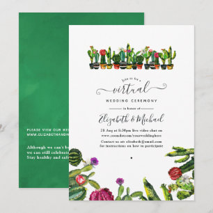 Cactus Succulents Fiesta Online Virtual Wedding Invitation