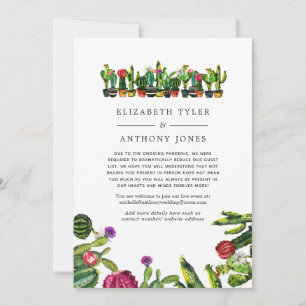 Cactus Succulents Fiesta Reduced Wedding Guests Announcement